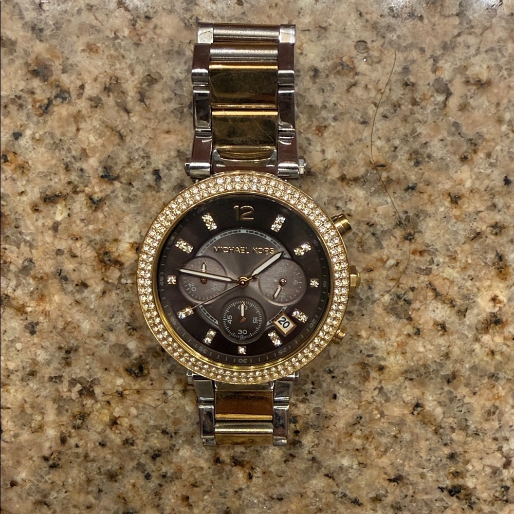 Michael Kors Two-Tone Crystal Women's Watch - Picture 1 of 6